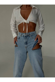 TREND ÖZEL TASARIM BOL PAÇA RAHAT KALIP DENİM JEAN PALAZO BAGGY PANTOLON 30