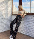 Kamuflaj Desenli Kargo Cepli Pantalon Yeşil