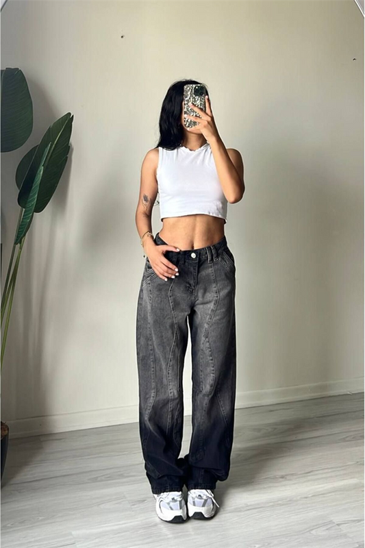 Özel Tasarım Baggy Deni̇m Jean Pantolon