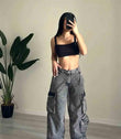 Özel Tasarım Baggy Pantalon Antrasit