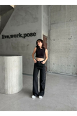 Trend Çi̇zgi̇ Taş Detayli Dökümlü Baggy Jean Palazzo Pantolon
