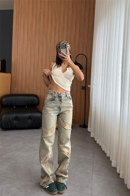 Trend İkoni̇k Tasarim Baggy Jean Deni̇m Pantolon