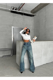 Trend İkoni̇k Tasarim Baggy Jean Deni̇m Pantolon