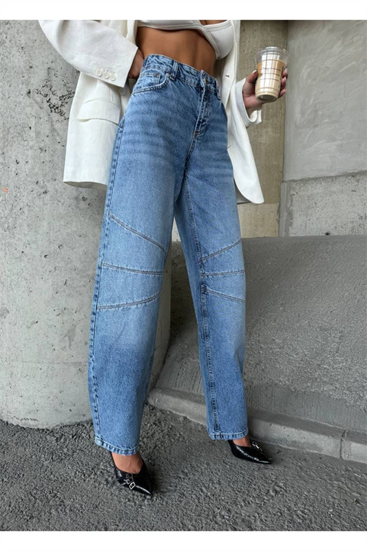 Trend İkoni̇k Tasarim Baggy Jean Deni̇m Pantolon