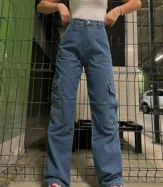 Kargo Cepli Pantalon Mavi