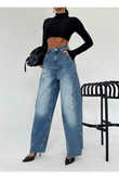 Trend Özel Tasari̇m High Rise Detai̇led Baloon Baggy Jean Deni̇m Pantolon