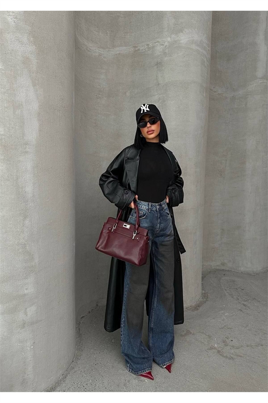 Trend Özel Tasari̇m Wi̇de Leg Palazzo Jean Deni̇m Yirtik Detay Pantolon 1043