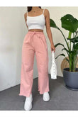 Beli Lastikli Püsküllü Pantolon Şeker Pembe