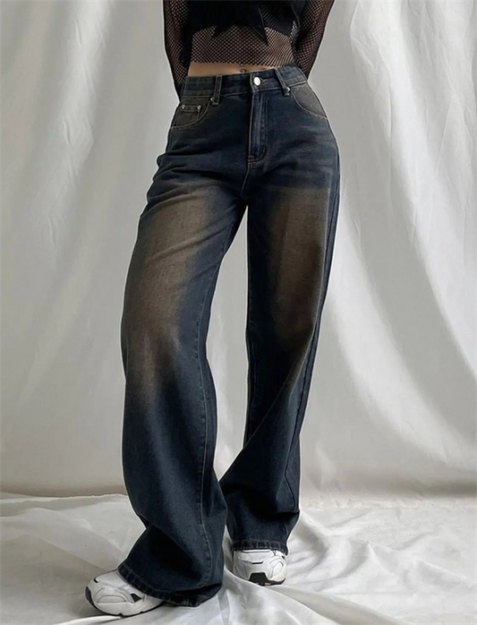 Trend Unısex Baggy Bol Kesim Jean Palazzo Pantolon