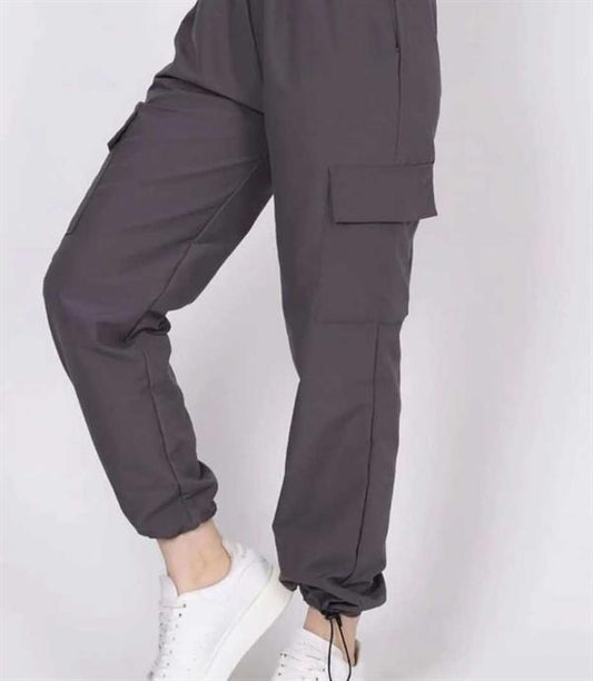 Paraşüt Kumaş Cepli Kargo Pantalon Anrasit