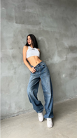 Trend Wıde Leg Baggy Denim Pantolon-wide Leg Loose Fit Jeans