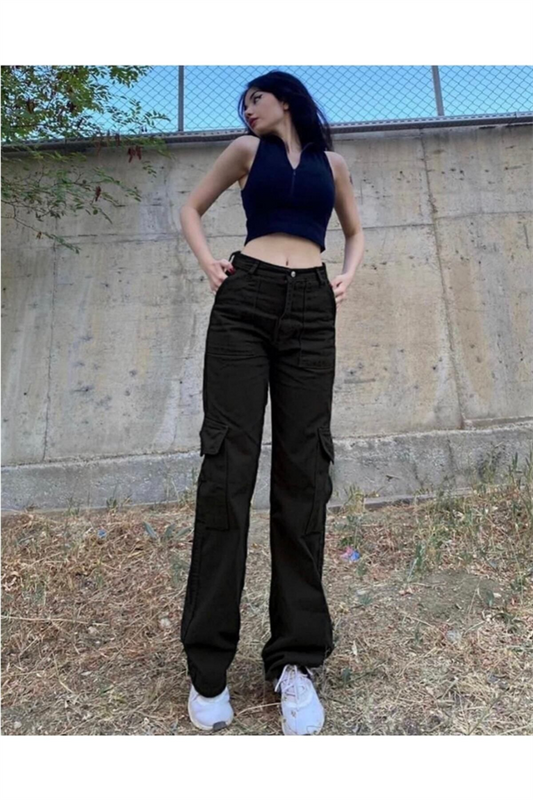 Y2k Siyah Pantolon